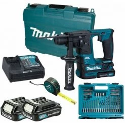 Makita HR140DSAE1 SDS Marteau Rotatif Avec Batteries, 66 Accessoires - -