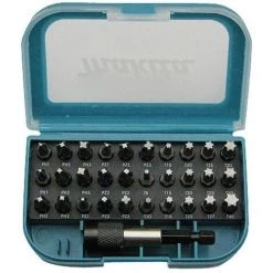 Makita P-73374 Jeu Dembouts 31 Pièces Vis Pozidriv, Cruciforme Phillips, 6 Pans Intérieurs (TX)