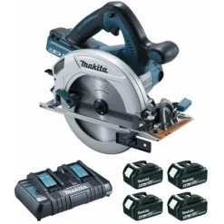 Scie Circulaire 36 V => 2 X 18 V Li-Ion 5 Ah Ø 190 Mm (4 Batteries) MAKITA - 4 Batteries, Chargeur, Coffret - DHS710PT4J