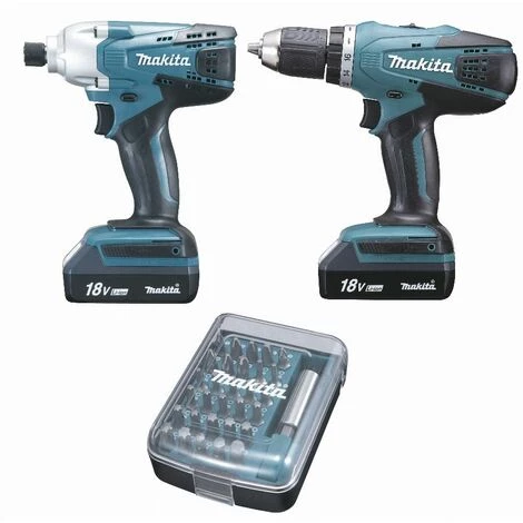 Ensemble De 2 Machines Empreinte Spéciale Visseuse TD127DZ + Perceuse DF457DZ MAKITA - DK18354X1
