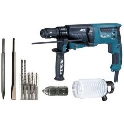 Perforateur Burineur MAKITA SDS Plus - 800W 26mm - Coffret Aluminium + Kit D'accessoires - HR2631FTX4
