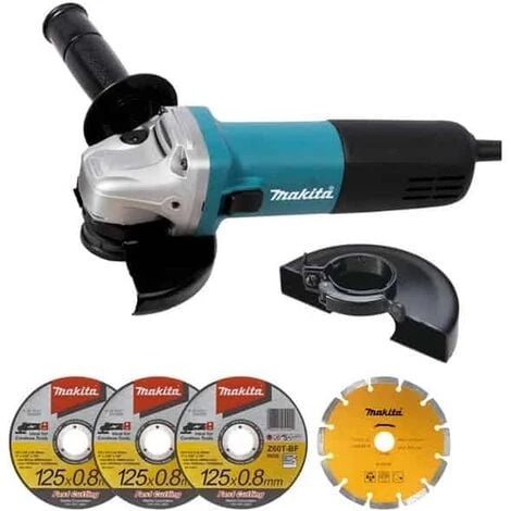 MAKITA Meuleuse 125 Mm 840 W + Coffret + 4 Disques - 9558HNRGK1