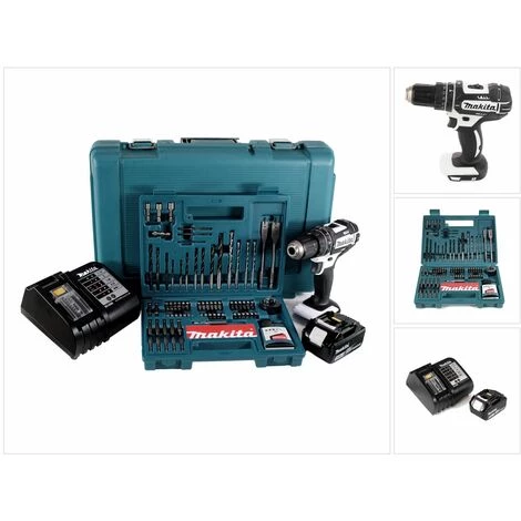 Makita DHP 482 STK W Perceuse-Visseuse à Percussion Sans Fil 18V 62Nm + 1x Batterie 5,0Ah + Chargeur + 100x Pièces Ensemble Foret + Coffret De Transport – Image 5