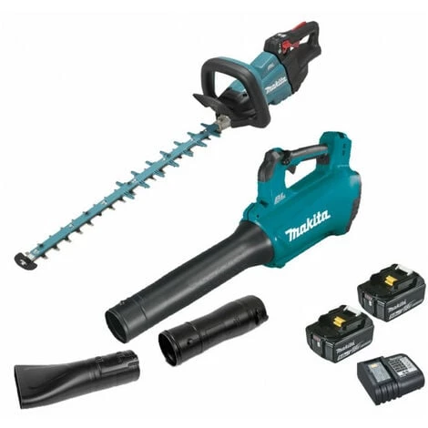 Pack Makita Jardin 18V Spécial Haies: Taille-haie 60cm DUH602 + Souffleur DUB184 + 2 Batteries 5Ah