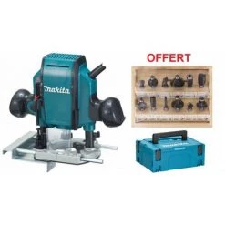 Pack Défonceuse 900W RP0900 Makita + OFFERT Coffret Bois 12 Fraises