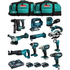 MAKITA Kit MK1101 (DDF482+DHR171+ DGA504+ DTD152+ DJV182+ DSS610+ DJR186+ DBO180+ DTM51+ DML802+ DTW190+3x5,0Ah+DC18RD+2xLXT600)
