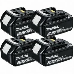 MAKITA Pack De 4 Batteries BL1830B Avec Témoin De Charge - 18 V 3Ah Li-ion