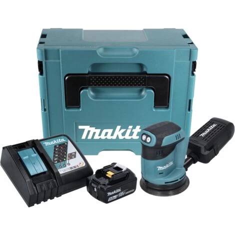 Makita DBO 180 RT1J Ponceuse Excentrique Sans Fil 18 V + 1x Batterie 5.0Ah + Chargeur + Makpac – Image 2