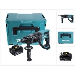 Makita DHR 202 T1J Perforateur Burineur Sans Fil 18 V 2.0 J + 1x Batterie 5.0 Ah + Makpac - Sans Chargeur
