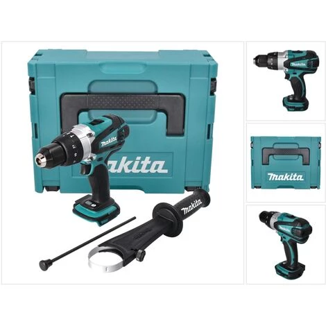 Makita BHP 458 ZJ Perceuse Visseuse à Percussion Sans Fil 18 V Li-Ion + Makita MAKPAC 2 - Sans Batterie, Sans Chargeur