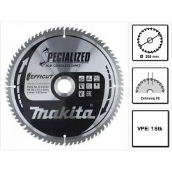 Makita CMSXF26080G SPECIALIZED EFFICUT Lame De Scie 260 X 30 X 1,65 Mm ( B-67290 ) - 80 Dents Pour Bois