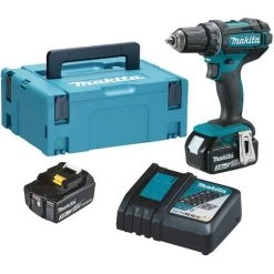 Makita Perceuse Visseuse Sans Fil 18V, 2x 3 Ah, Chargeur Rapide DC18RC - DDF482RFJ
