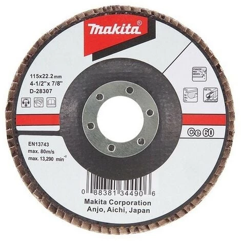 MAKITA D-28298 - Grain En Céramique En Aluminium Incurvé 115 Feuille De Di Que En Métal Corp En Fibre De Verre