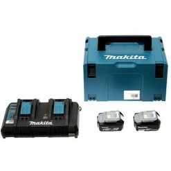 Pack Énergie MAKITA 18V Li-Ion + 2 Batteries 18V 4.0Ah + 1 Chargeur Double Avec Coffret MAKPAC - 197504-2