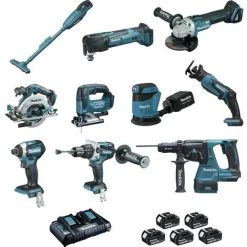 Ensemble De 10 Machines BL1850 (DCL180 + DHP481 + DTD154 + DGA506 + DHS680 + DHR243 + DTM51 + DJR18 MAKITA - DLX1011PTJ