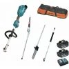 Outil Multifonctions Makita 18V DUX18 + Débroussailleuse + Taille Haies + Elagueuse à Perche + Rallonge + Sac + 2 Batt 3Ah