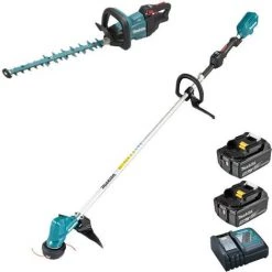 Pack Makita Jardin 18V: Débroussailleuse 18V DUR190LZX3 + Taille-haie 50cm DUH502 + 2 Batt 5Ah