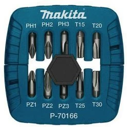 Makita P-70166 - 10 Pièce(s) - Phillips - Cruciforme - Torx - PH1 - PH2 - PH3 - PZ1 - PZ2 - PZ3 - T15 - T20 - T25 - T30 - 2,5 Cm (P-70166)