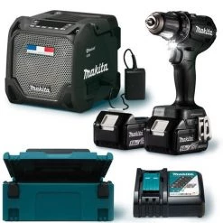 Lot MAKITA 18V Li-Ion 5AH LXT Avec Perceuse Visseuse DDF485 + Enceinte Bluetooth DMR202B - LOT0233