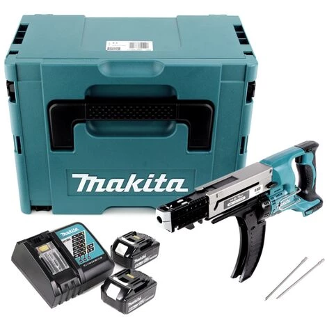 Makita DFR 750 RGJ Visseuse Automatique Sans Fil à Magasin 18V 45-75mm + 2x Batteries 6,0Ah + Chargeur + Coffret Makpac – Image 2