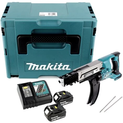 Makita DFR 750 RTJ Visseuse Automatique Sans Fil à Magasin 18V 45-75mm + 2x Batteries 5,0Ah + Chargeur + Coffret Makpac – Image 2