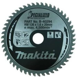 Makita B-40294 Specialized - Lame De Scie Circulaire - 136 X 20 X 50D - Aluminium / Trespa / Plastique
