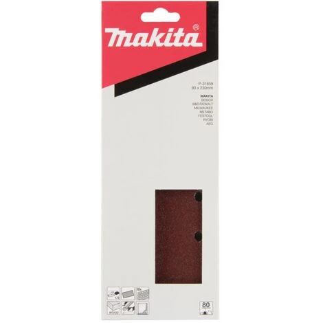 MAKITA 93x230mm Papier De Verre Grain 80 (10) – Image 2