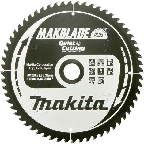 Makita MAKBLADE B-32487 Lame De Scie Circulaire Au Carbure 260 X 30 X 1.8 Mm Nombre De Dents: 40 1 Pc(s)