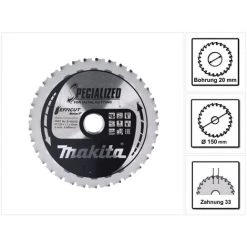 Makita Lame De Scie MCCS15033E SPECIALIZED EFFICUT 150 X 20 X 1,1 Mm - 33 Dents Pour Métal (B-69325)