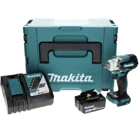 Makita DTW 300 RT1J Visseuse à Chocs Sans Fil 18 V 330 Nm 1/2" Brushless + 1x Batterie 5.0 Ah + Chargeur + Makpac – Image 4