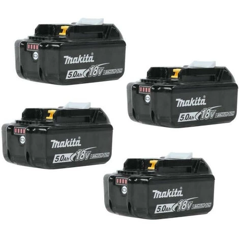 MAKITA Pack De 4 Batteries BL1850B Avec Témoin De Charge - 18 V 5Ah Li-ion
