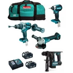 MAKITA Kit MK402 (DHP481 DHR171 DGA504 DTD153 2 X 5,0 Ah DC18RC LXT600)