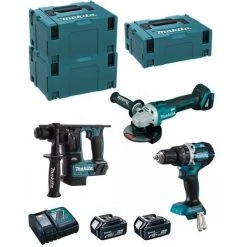 MAKITA Kit MK309RTJ (DHR171 DHP484 DGA504 2 X 5,0 Ah DC18RC MAKPAC 2 2 X MAKPAC 3)
