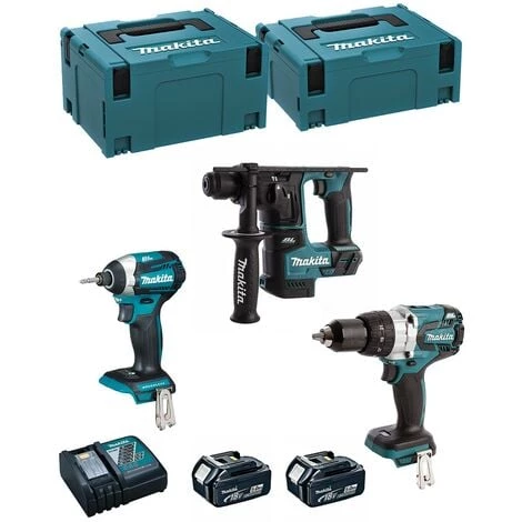MAKITA Kit MK306RTJ (DHR171 DHP481 DTD154 2 X 5,0 Ah DC18RC MAKPAC 2 MAKPAC 3)