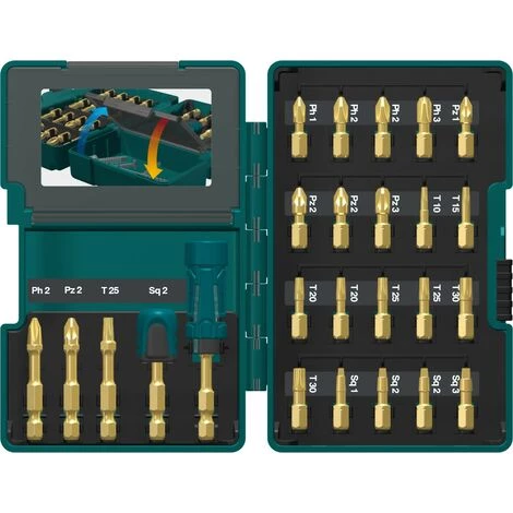 Coffret 26 Accessoires Vissage IMPACT GOLD Makita B-49915 – Image 2