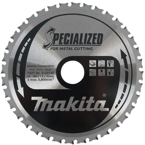 Makita B-09743 Lame De Scie Circulaire Spécialisée - 185 X 30 X 36T - Métal