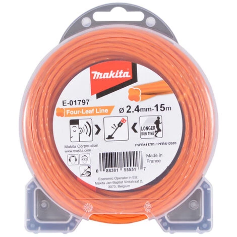 Fil Nylon Trèfle Torsadé MAKITA 2,4 Mm X 15 M - E-01797