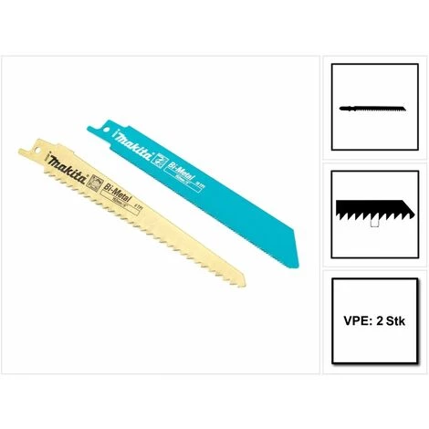 Makita Lames De Scie Pour Scie Sabre JR 3050 3060 3070 BJR DJR 181 182 183 185 - 2 Pièces – Image 5