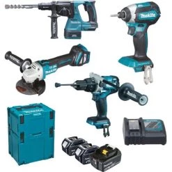 SET MAKITA DHP481 + DTD153 + DGA513 + DHR243 DLX4104TJ1