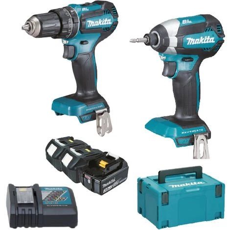 KIT MAKITA DLX2283JX1 DHP485+DTD153+2xBL1830B+DC18RC