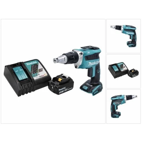 Makita DFS 452 RT1 Visseuse à Cloison Sèche Sans Fil 18 V Brushless + 1x Batterie 5,0 Ah + Chargeur