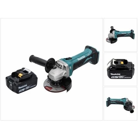 Makita DGA 452 T1 Meuleuse D'angle Sans Fil 18 V 115 Mm + 1x Batterie 5,0 Ah - Sans Chargeur