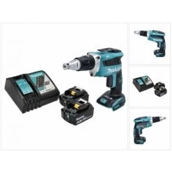 Makita DFS 452 RG Visseuse à Cloison Sèche Sans Fil 18 V Brushless + 2x Batteries 6,0 Ah + Chargeur