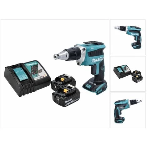 Makita DFS 452 RG Visseuse à Cloison Sèche Sans Fil 18 V Brushless + 2x Batteries 6,0 Ah + Chargeur