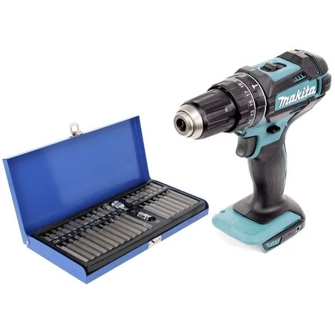Makita DHP 482 Z Perceuse-visseuse à Percussion Sans Fil 18 V 62 Nm + Jeu D'embouts 40 Pièces - Sans Batterie, Sans Chargeur – Image 3