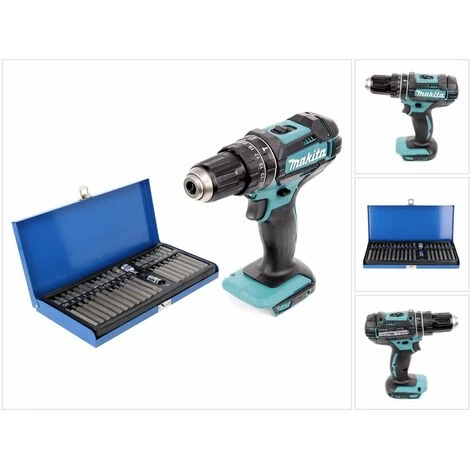 Makita DHP 482 Z Perceuse-visseuse à Percussion Sans Fil 18 V 62 Nm + Jeu D'embouts 40 Pièces - Sans Batterie, Sans Chargeur – Image 4