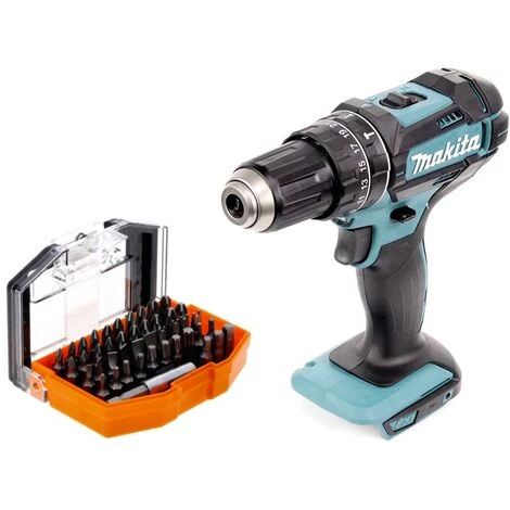 Makita DHP 482 Z Perceuse-visseuse à Percussion Sans Fil 18 V 62 Nm + Jeu D'embouts De 44 Pièces - Sans Batterie, Sans Chargeur – Image 2