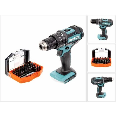 Makita DHP 482 Z Perceuse-visseuse à Percussion Sans Fil 18 V 62 Nm + Jeu D'embouts De 44 Pièces - Sans Batterie, Sans Chargeur – Image 4