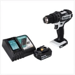 Makita DHP 482 RT1 W Perceuse-visseuse à Percussion Sans Fil 18 V 62 Nm + 1x Batterie 5,0 Ah + Chargeur
