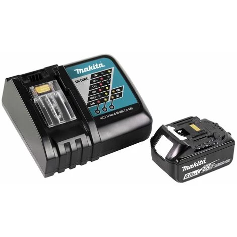 Makita DHP 482 RG1J W Perceuse-visseuse à Percussion Sans Fil 18 V 62 Nm + 1x Batterie 6,0 Ah + Chargeur + Makpac